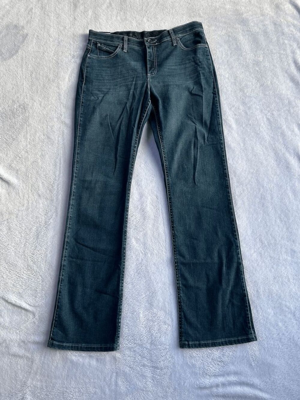 Wrangler Q-Baby Western Riding Jeans Size 11/12 X 34 Tall, NWT Dark Wash Stretch